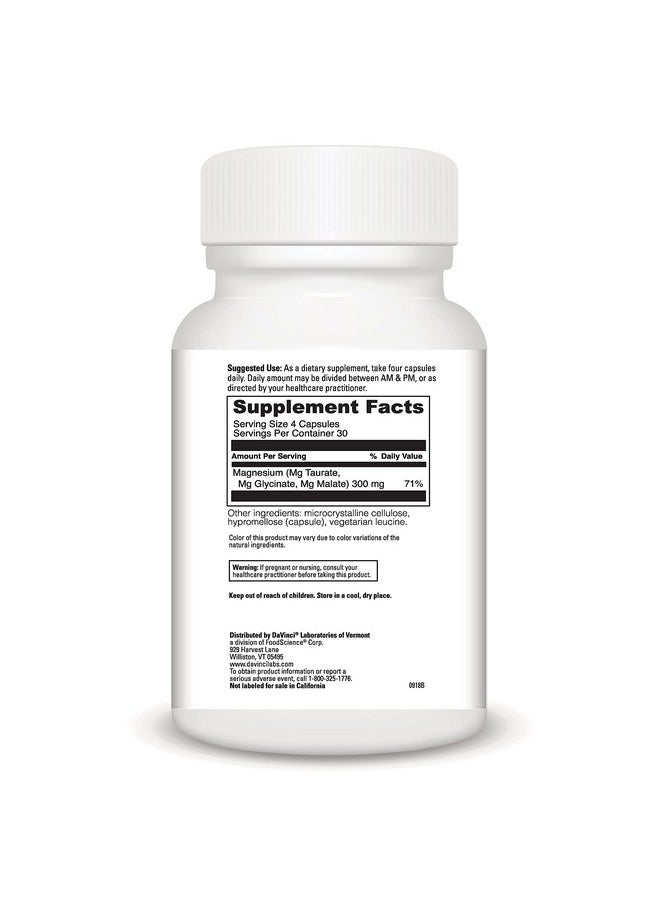 DaVinci Laboratories of Vermont - Davinci Laboratories Trimag 300Mg Magnesium Taurate Glycinate Malate Support Supplement 120 Capsules Vegetarian Nongmo Ingredients - Image 1