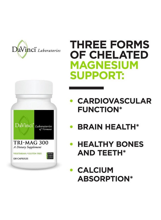 DaVinci Laboratories of Vermont - Davinci Laboratories Trimag 300Mg Magnesium Taurate Glycinate Malate Support Supplement 120 Capsules Vegetarian Nongmo Ingredients - Image 1