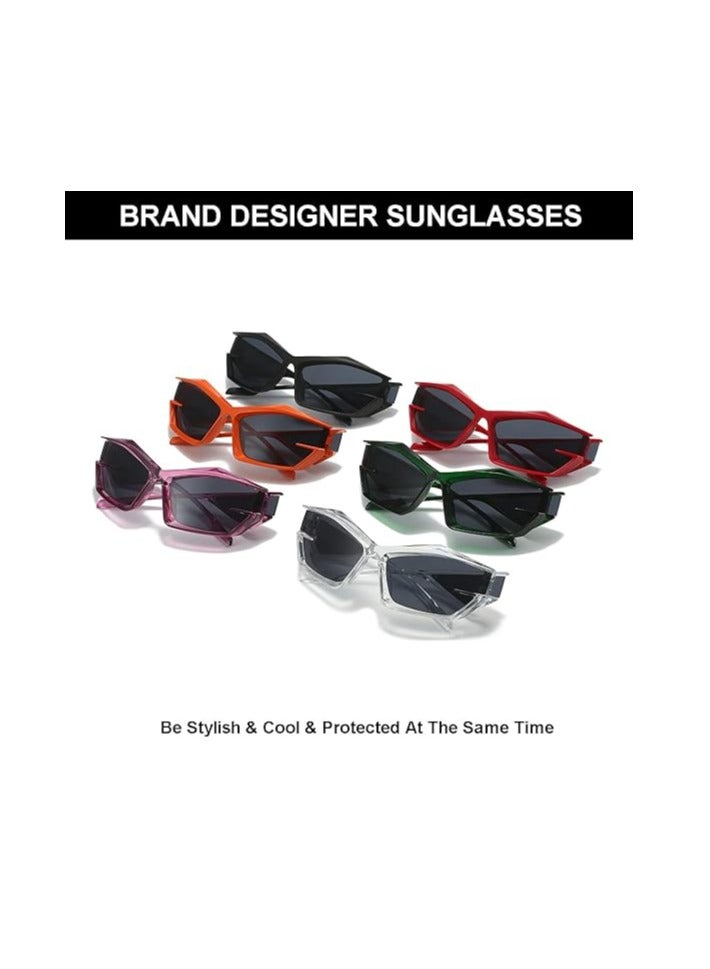 KASTWAVE Trendy Wrap Around Fashion Sunglasses for Men Women, Cool Sport Y2K Sunglasses Future Style Glasses - Image 3