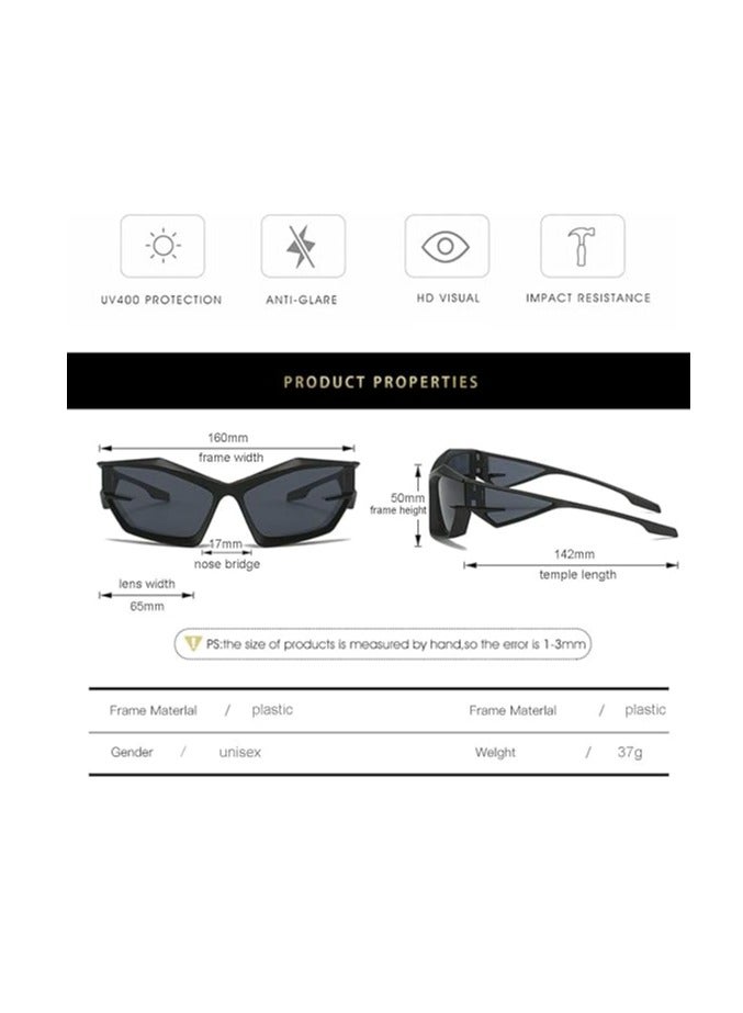 KASTWAVE Trendy Wrap Around Fashion Sunglasses for Men Women, Cool Sport Y2K Sunglasses Future Style Glasses - Image 4