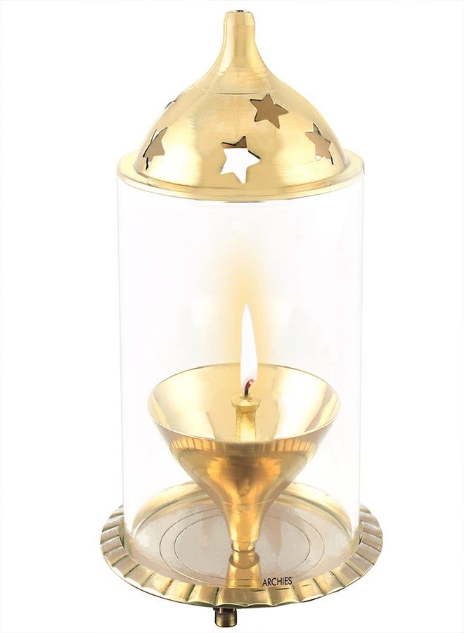 Archies Akhand Diya Brass Metal Diyas Light Lamp for | Pooja Diya for House, Office, Mandir Small-AKDMT06A77 - Image 5