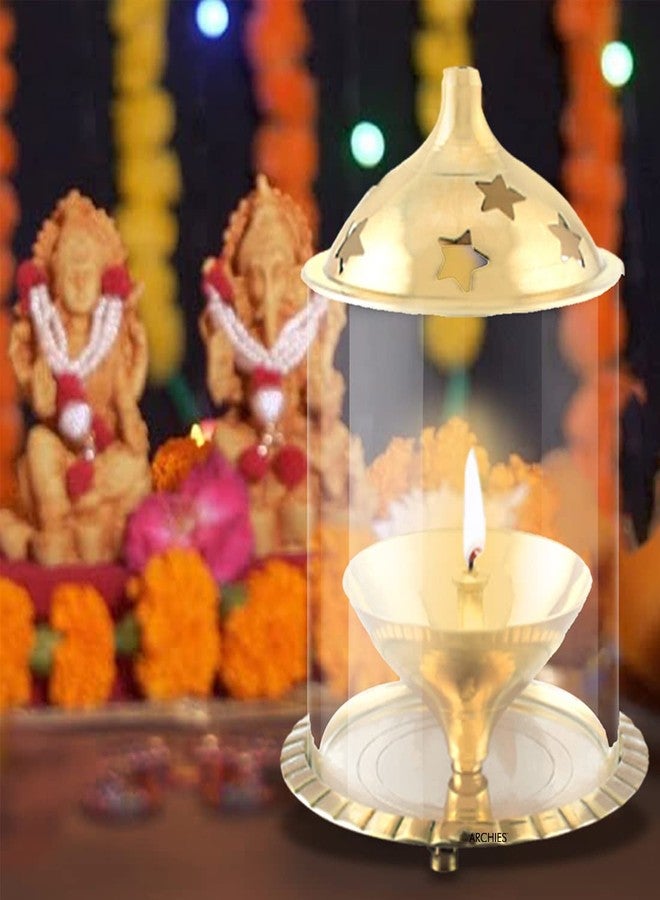 Archies Akhand Diya Brass Metal Diyas Light Lamp for | Pooja Diya for House, Office, Mandir Small-AKDMT06A77 - Image 4
