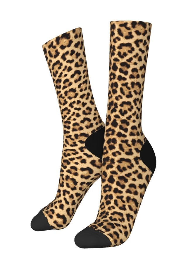 Qwalnely Cheetah Print Socks for Men Women, Leopard Socks Gifts for Adults Teenager Girls Boys - Image 1