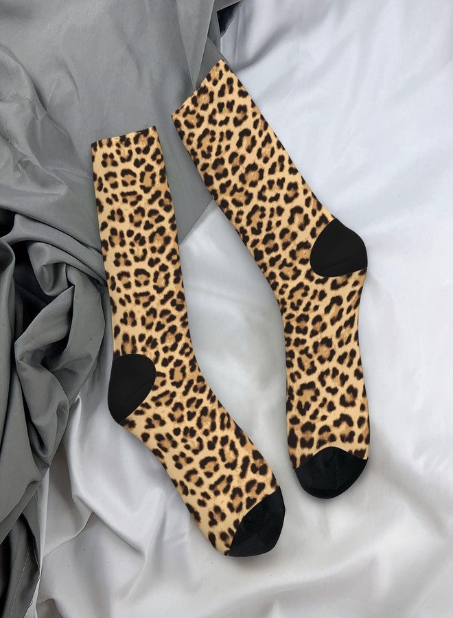 Qwalnely Cheetah Print Socks for Men Women, Leopard Socks Gifts for Adults Teenager Girls Boys - Image 5