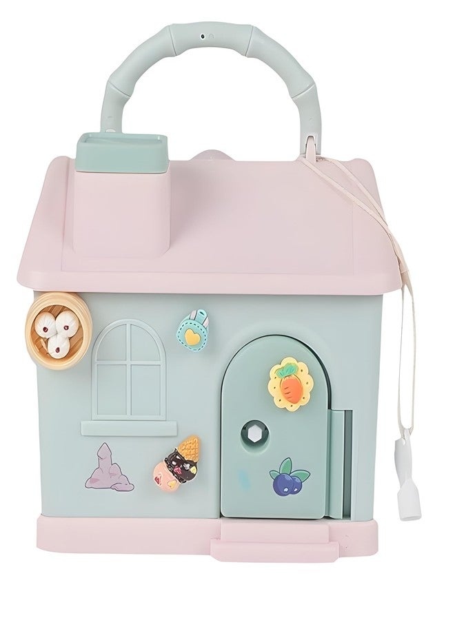RETRIX House Shaped Piggy Bank for Kids with 3D Steaker - Cute Money Saving Box with Lock & Keys - Home Style Coin & Cash Bank with Handle - Best Gift for Girls & Boys (Green) - Image 1