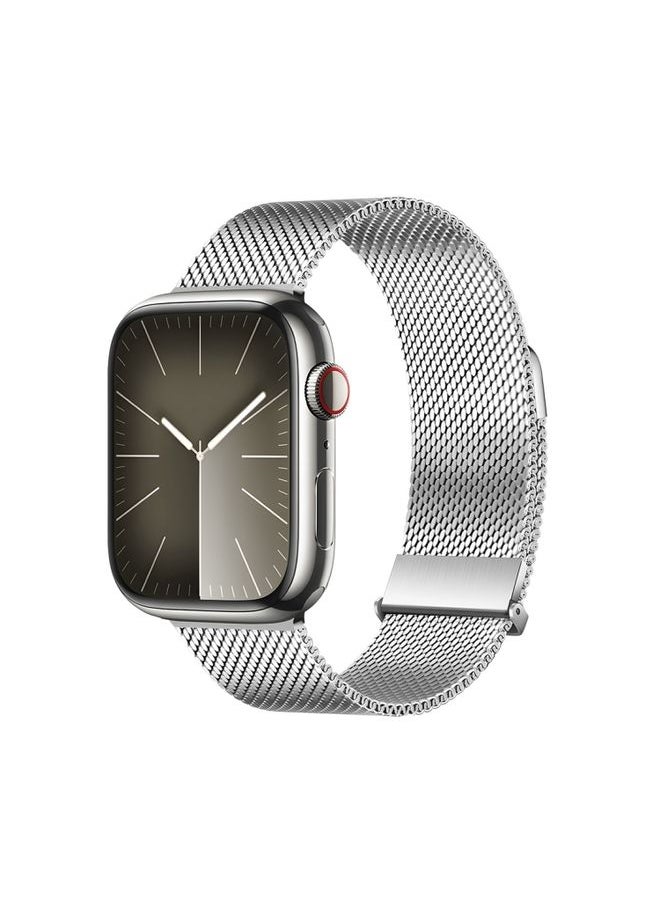 Generic - Replacement Strap For Apple Watch SE 40mm DUX DUCIS Milanese Pro Series Stainless Steel Watch Band Silver - Image 1