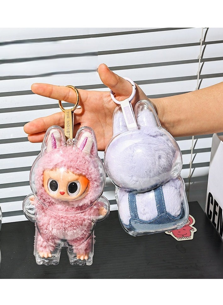 Y&D Labubu Transparent Case Labubu Generation Stand Case Protective Cover Dust Backpack Charms  - Image 4