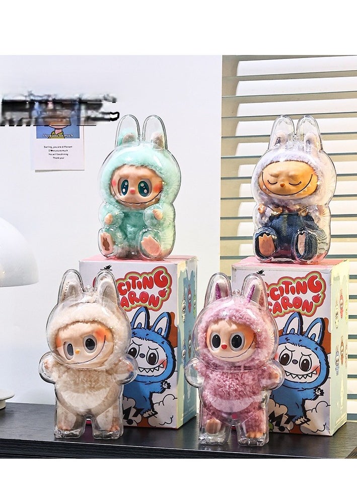 Y&D Labubu Transparent Case Labubu Generation Stand Case Protective Cover Dust Backpack Charms  - Image 5