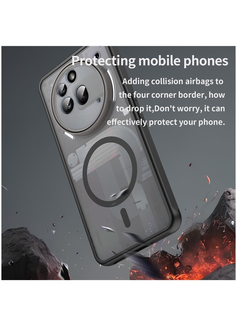 Magnetic Matte Texture Phone Case for Nothing Phone 3a Pro Semi Transparent Frosted Shockproof Case Oil Repellent and Waterproof Phone Cover - Image 2