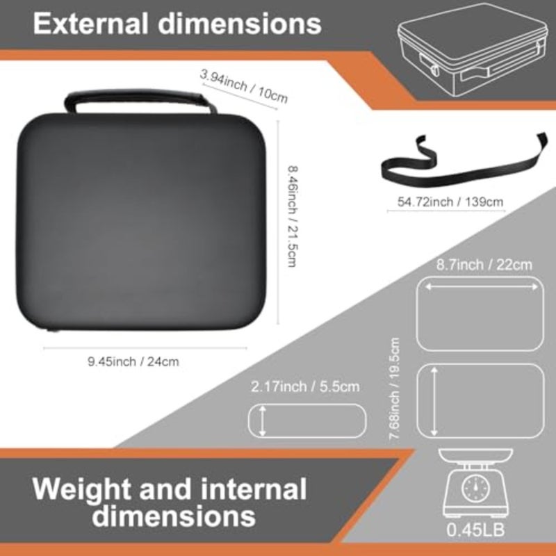 Hard Carrying Case Compatible with Canon SELPHY CP1300 CP1500 CP1200 Wireless Compact Photo Printer For Home and Travel Use Black Case Only 3 PCS Set - Image 3