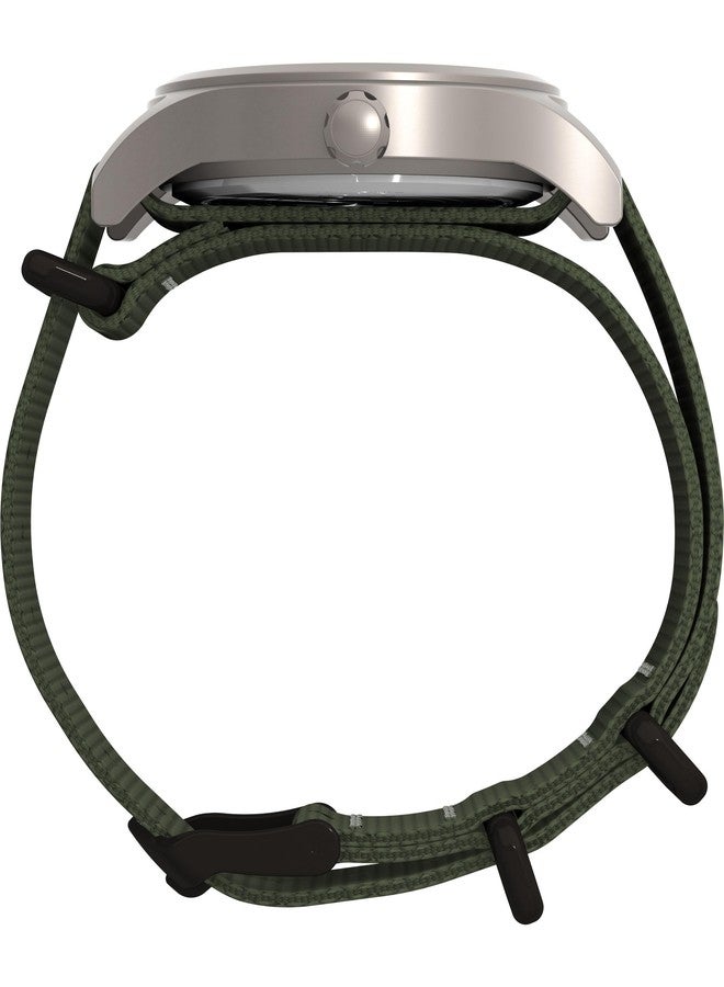 Timex Men's Expedition Scout 40mm Watch - Green Strap Blue Dial Titanium Case - Image 2
