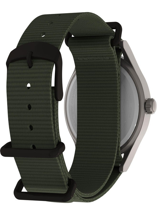 Timex Men's Expedition Scout 40mm Watch - Green Strap Blue Dial Titanium Case - Image 5