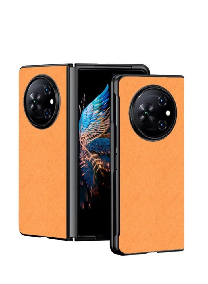 general Compatible with Tecno Phantom V Fold 5G Protective Shockproof Capa Case Ultra Thin Carbon Fiber Texture Leather Phone Cover for Phantom V Fold