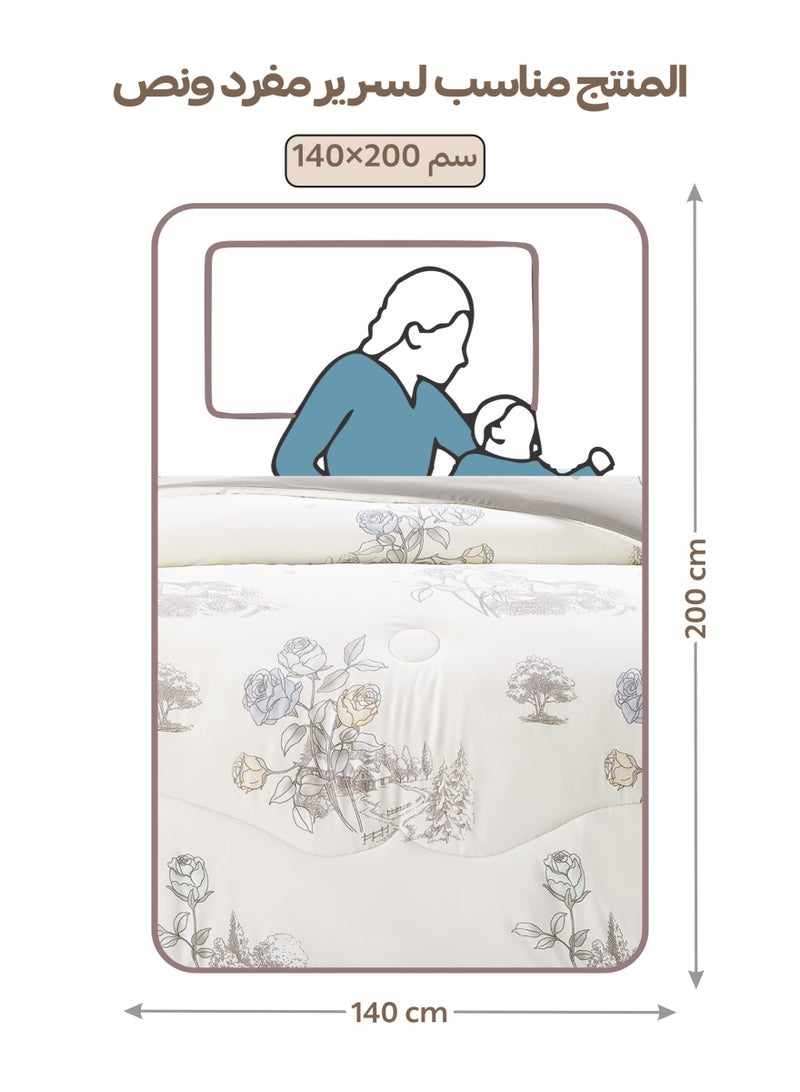 Doona Bedding Comforter Set, Fits 140x200 cm Single Size Bed – 4 Pcs Reversible Printed Design – 350 GSM All-Season Comforter – Premium Brushed Microfiber - Image 2