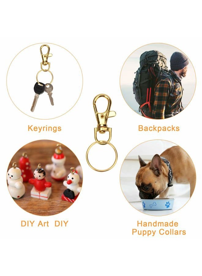 Coolrunner 50 Pcs Gold Lobster Claw Clasp Keychain, Includes 25Pcs Swivel Clasps Lanyard Snap Hook Lobster Claw Clasp and 25Pcs Keychain Rings (Gold) - Image 4
