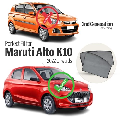 Autofact Car Sunshades for Maruti Alto K10 New (2022 to 2025), UV Protection, Useful Car Accessories, Custom fit Sun Shades for Side Windows, Set of 4 - Image 2