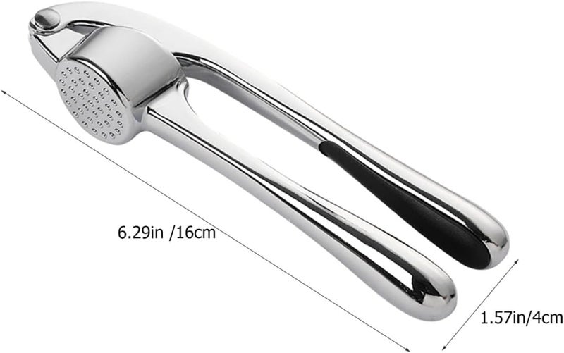 Garlic Press Zinc Alloy 3pcs Set Multipurpose Garlic Masher Kitchen Tool for Crushing in Cooking - Image 2