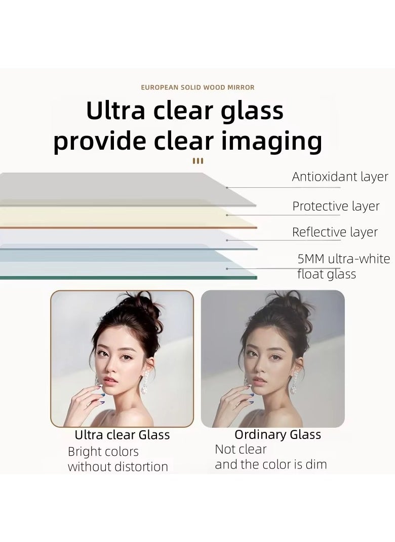 Generic - Rotating Solid Wood Dressing Mirror Cabinet with Storage Rotatable Full Length Rotating Mirror Jewelry Cabinet - Image 1