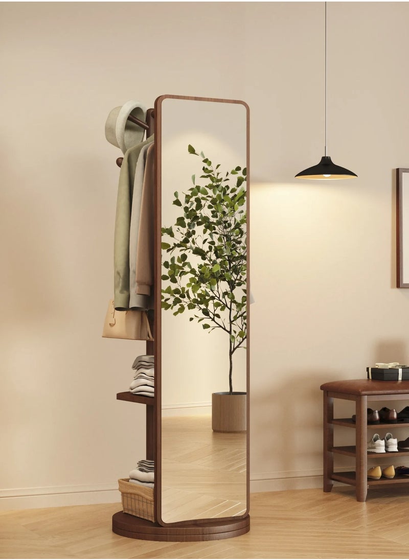 Generic - Rotating Solid Wood Dressing Mirror Cabinet with Storage Rotatable Full Length Rotating Mirror Jewelry Cabinet - Image 1