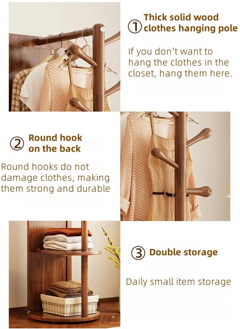 Generic - Rotating Solid Wood Dressing Mirror Cabinet with Storage Rotatable Full Length Rotating Mirror Jewelry Cabinet - Image 1