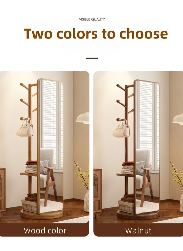 Generic - Rotating Solid Wood Dressing Mirror Cabinet with Storage Rotatable Full Length Rotating Mirror Jewelry Cabinet - Image 1