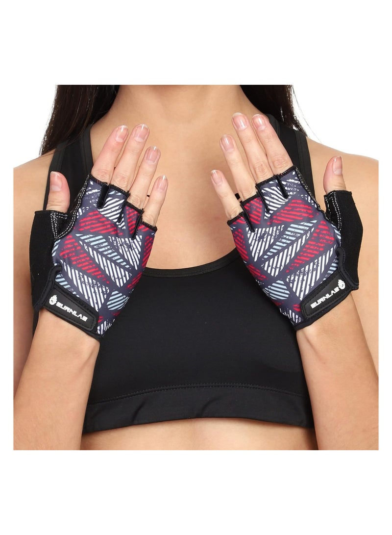 BURNLAB BURNLAB Flex Gym Gloves for Men and Women - Ideal for Weightlifting, Cycling, Crossfit, Offers Good Grip and Soft Padding(White and Pink) - Image 5