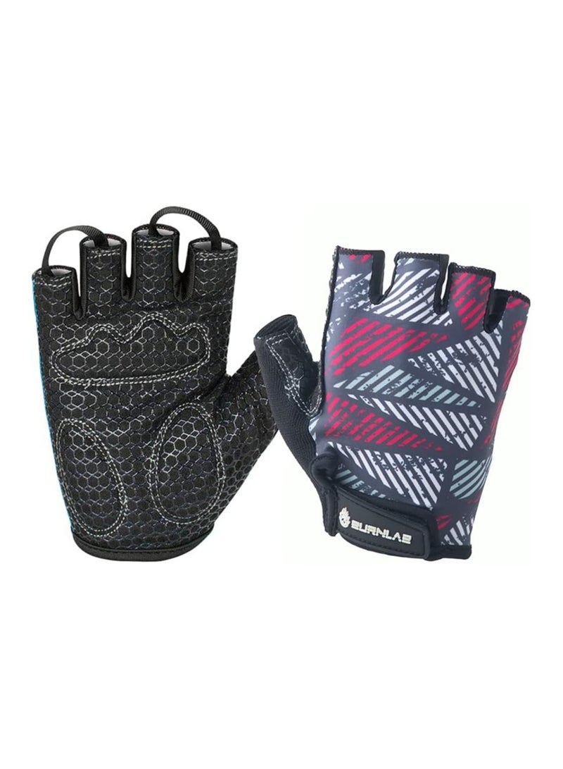 BURNLAB BURNLAB Flex Gym Gloves for Men and Women - Ideal for Weightlifting, Cycling, Crossfit, Offers Good Grip and Soft Padding(White and Pink) - Image 1