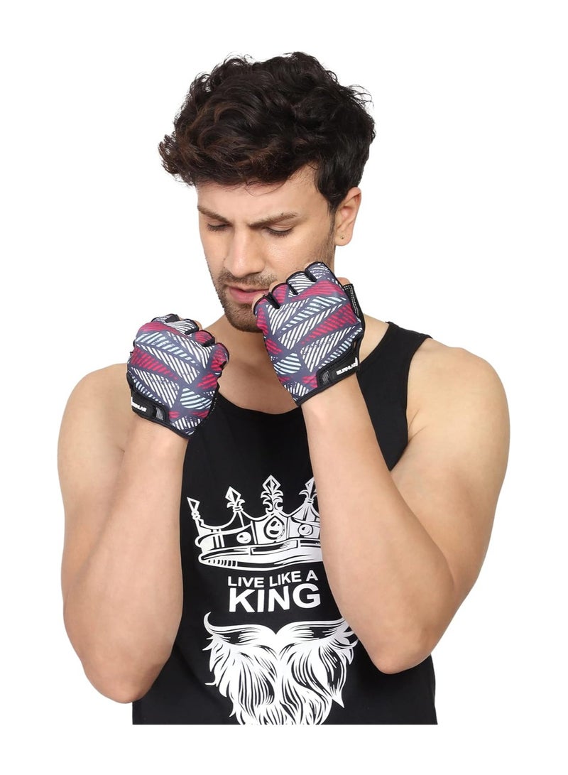 BURNLAB BURNLAB Flex Gym Gloves for Men and Women - Ideal for Weightlifting, Cycling, Crossfit, Offers Good Grip and Soft Padding(White and Pink) - Image 4