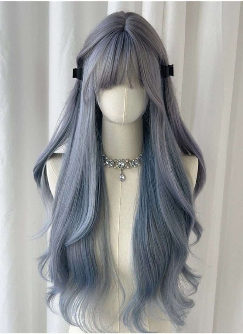 Long curly hair big waves natural simulation fluffy haze blue cosplay wig costumes dress up wig - pzsku/Z7347E1977CCAA97DDEE7Z/45/_/1709609230/4d76b22c-e04b-4a7f-81b4-9d9a069308a2