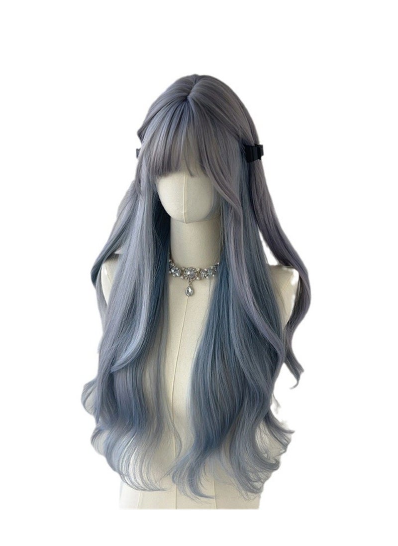 Long curly hair big waves natural simulation fluffy haze blue cosplay wig costumes dress up wig - pzsku/Z7347E1977CCAA97DDEE7Z/45/_/1709609230/733298bc-20ba-4c77-8efc-e298709a5a11