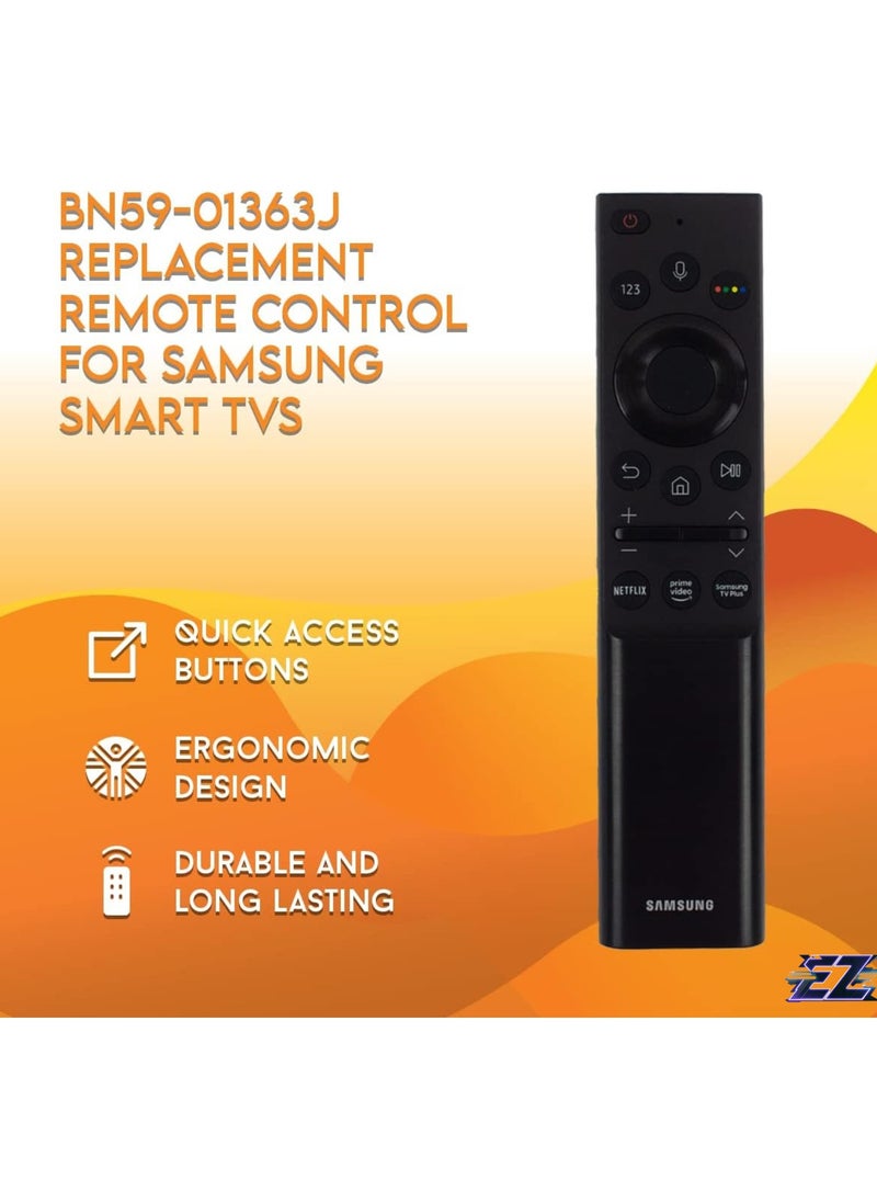 Replacement Remote Control Model BN59-01363J 2021 Model for Samsung Smart TVs Compatible with Neo QLED, The Frame and Crystal UHD Series with battery