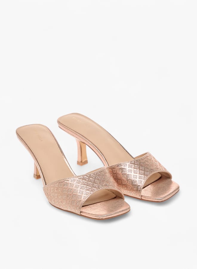 Flora Bella By Shoexpress Women Embellished Slip-On Sandals with Stiletto Heels - Image 3