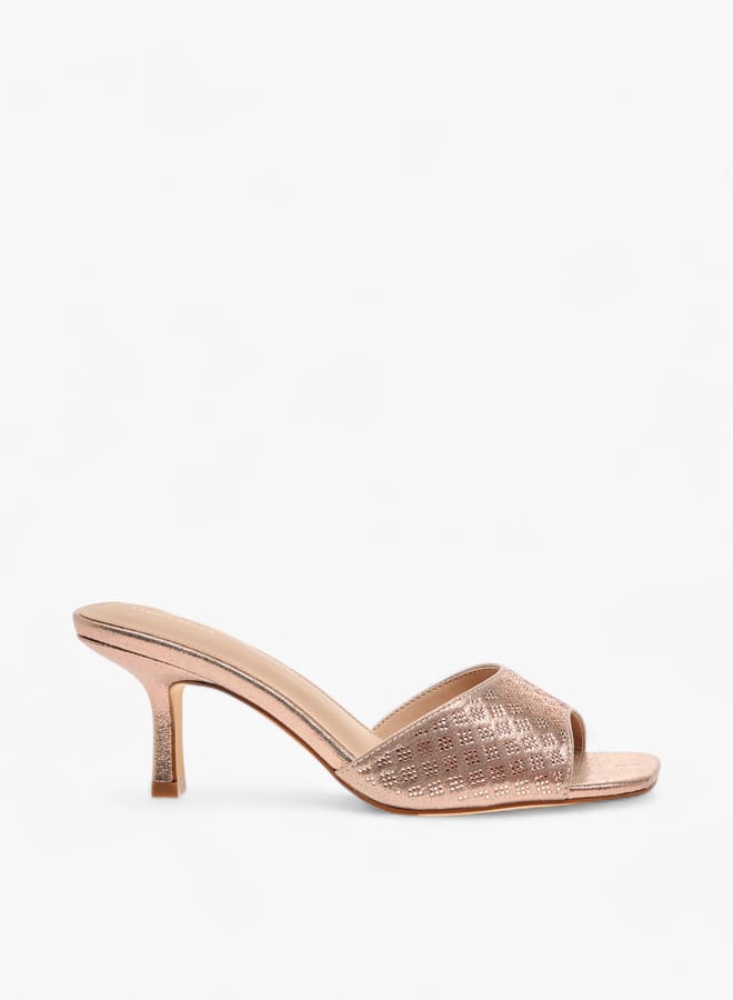 Flora Bella By Shoexpress Women Embellished Slip-On Sandals with Stiletto Heels - Image 1