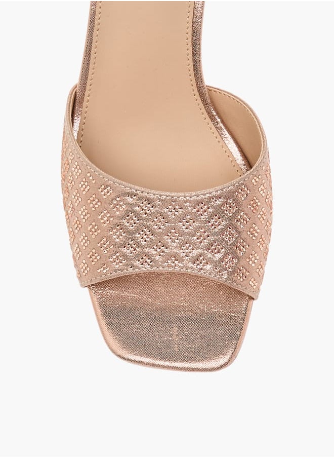 Flora Bella By Shoexpress Women Embellished Slip-On Sandals with Stiletto Heels  - Image 4