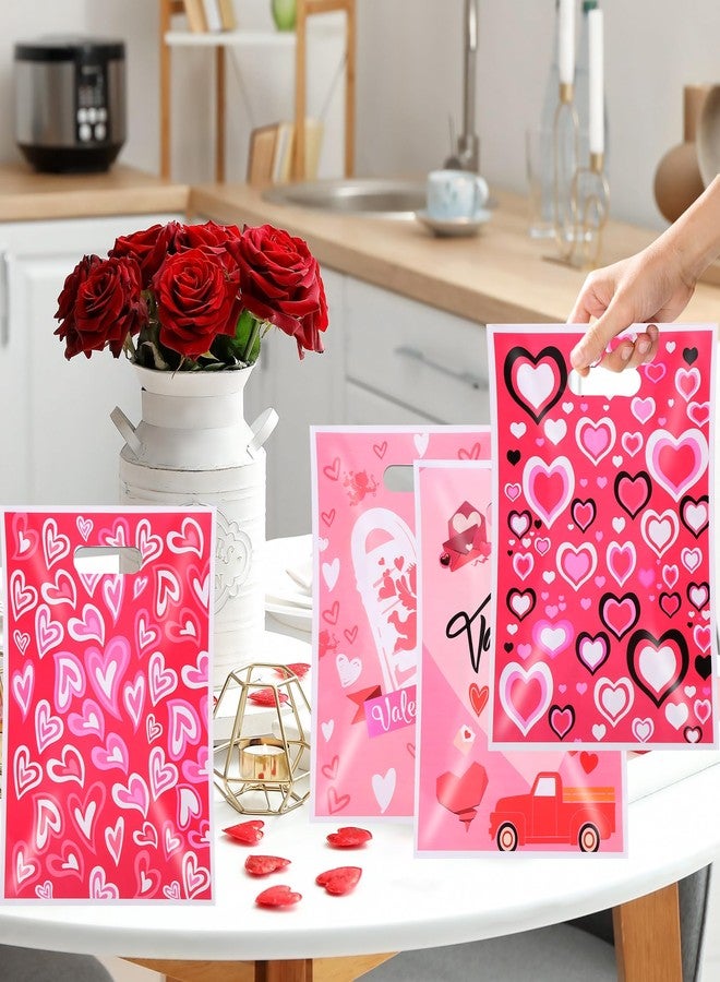 EUVBOKW 100Pcs Valentine's Day Treat Bags with Handle, Heart Shaped Goodie Bags for Candy, Wedding Baby Shower Favors - Image 4