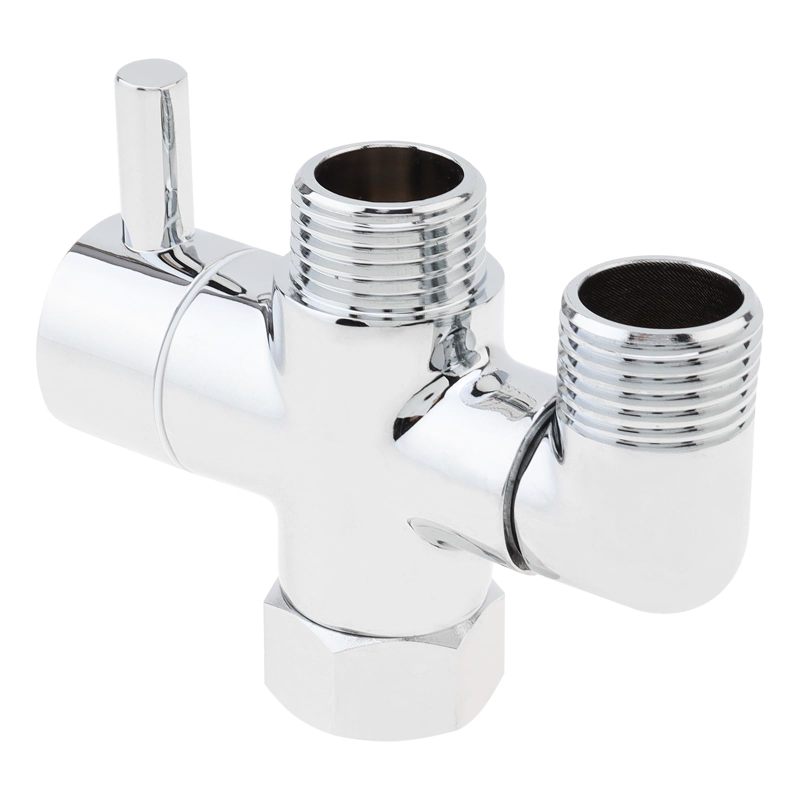 3-Way Shower Diverter Valve: Silver Stainless Steel Brass Construction - Rotatable Anti-Tangle Design Universal G1/2" Connection for Bathroom Shower Systems - Image 5