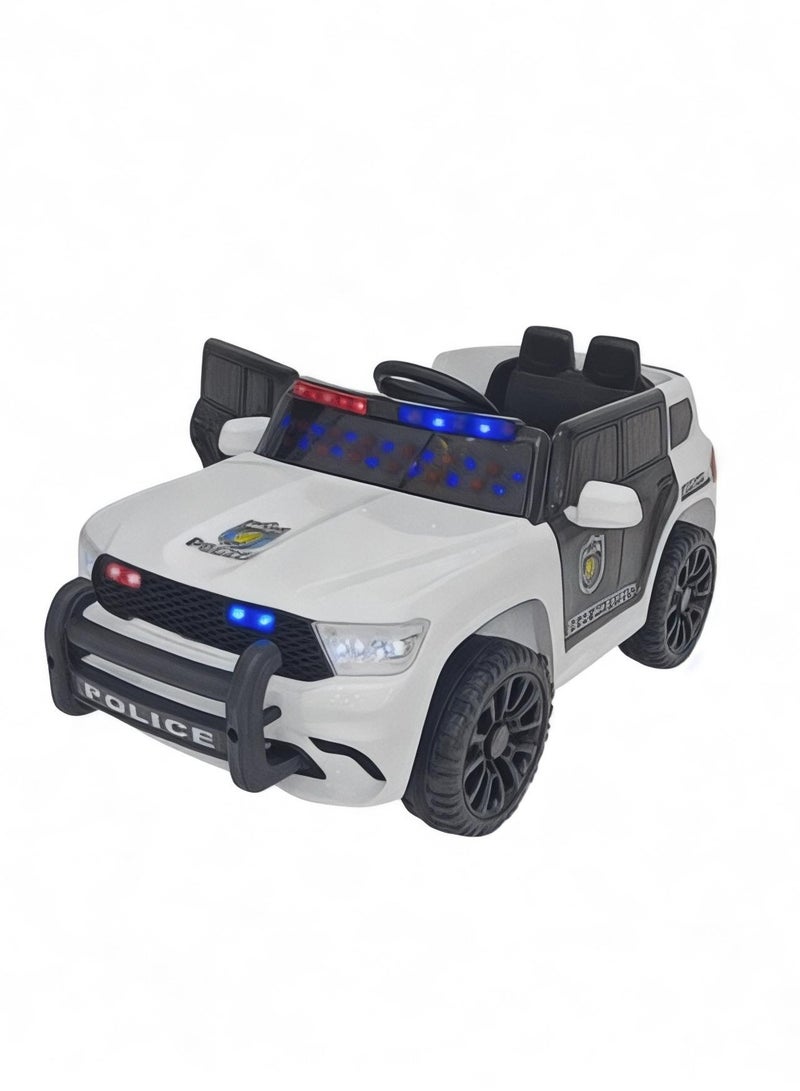 كيوت نينوز سيارة كهربائية للأطفال بمحركين وبطارية 12 فولت مع أبواب قابلة للفتح، إضاءات، وضعية الهزاز، موسيقى، ريموت تحكم، ومنبه بوليسي لتجربة قيادة مليئة بالإثارة والمتعة