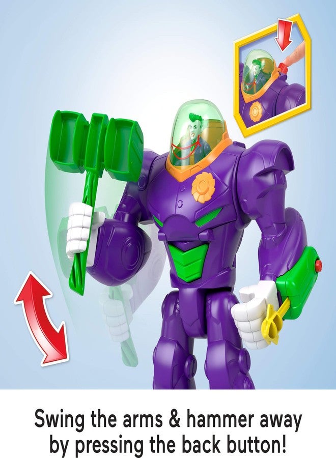 imaginext فيشر-برايس إيمجينكست أصدقاء دي سي سوبر، ميكانيكي المطرقة للجوكر، تمثال عمل بطول 3 بوصات ومجموعة ملحقات، لعبة بطول 10.5 بوصات تشمل قاذف، مقذوف وطرد - Image 5