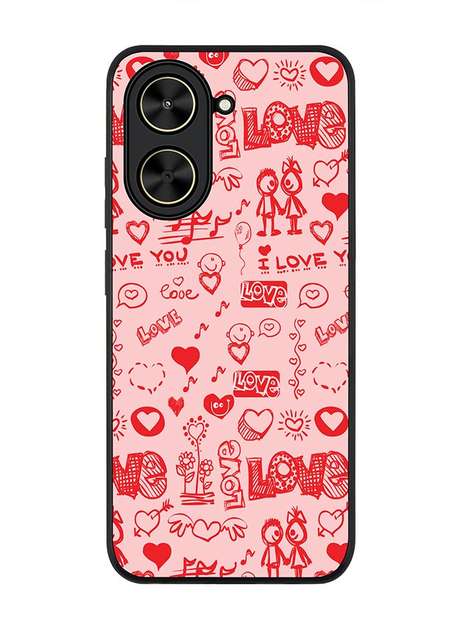 Stylizedd For Xiaomi Poco C71 / Redmi A5 4G Case,Slim fit Camera Protection, Shockproof Thin Phone cover  - Love Doodle