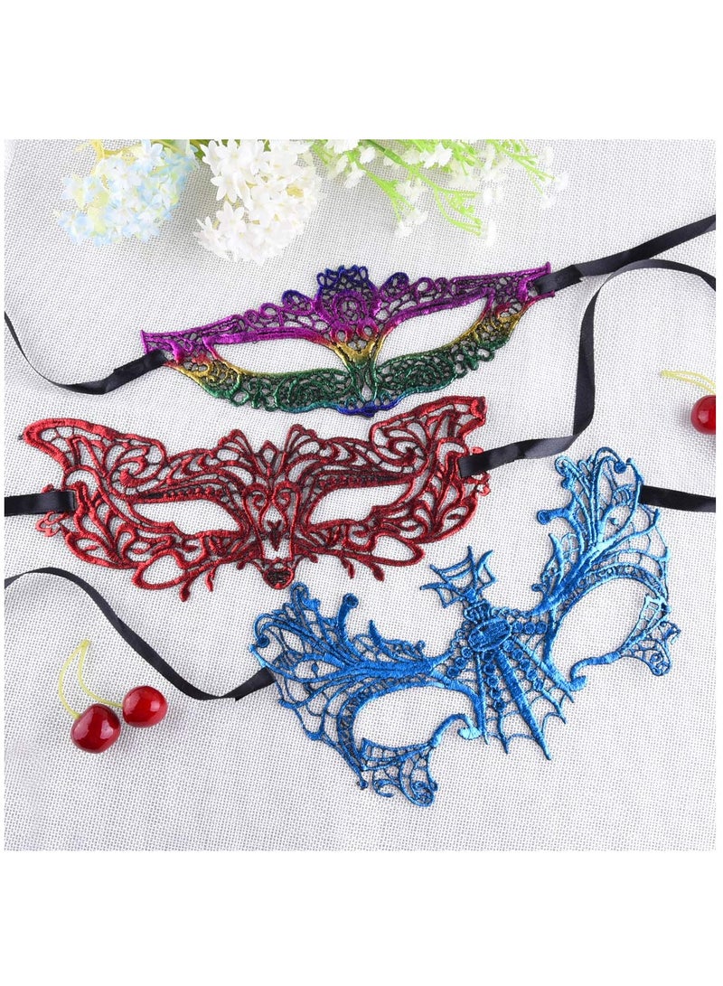 Masquerade Masks Bulk Lace Mask, Women Venetian Masks Lace Masquerade Mask for Party Ball Multicolored, 20pcs - Image 3