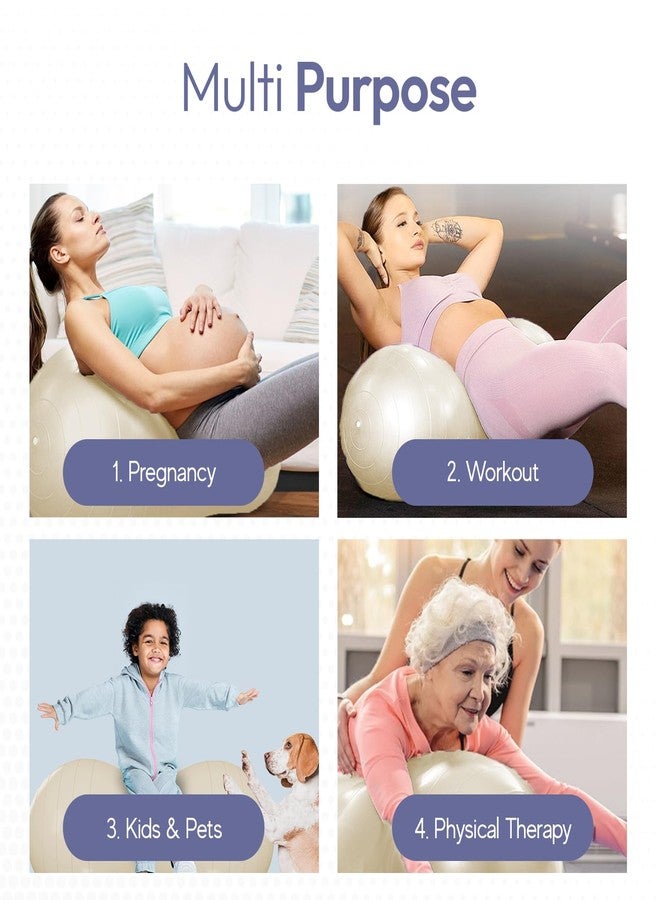 MEEX Peanut Ball Labor - Durable and Thick Birthing Ball for Pregnancy - Peanut Ball Pregnancy for Labor - Antiburst Birth Ball - Labor Ball - Peanut Exercise Ball - Pregnancy Ball - Ivory (Pump included) - Image 3