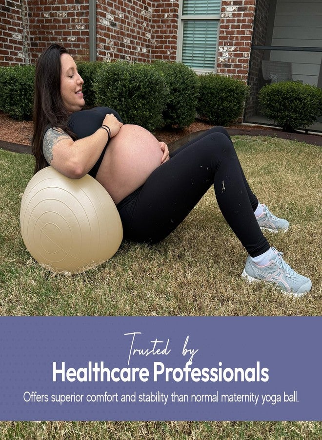 MEEX Peanut Ball Labor - Durable and Thick Birthing Ball for Pregnancy - Peanut Ball Pregnancy for Labor - Antiburst Birth Ball - Labor Ball - Peanut Exercise Ball - Pregnancy Ball - Ivory (Pump included) - Image 4