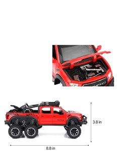 Y&D Toy Pickup Trucks for Kids, Model Cars, F150 Raptor DieCast Metal Car, with Sound and Light, Kids Age 3 Year up (RED)  - Image 4