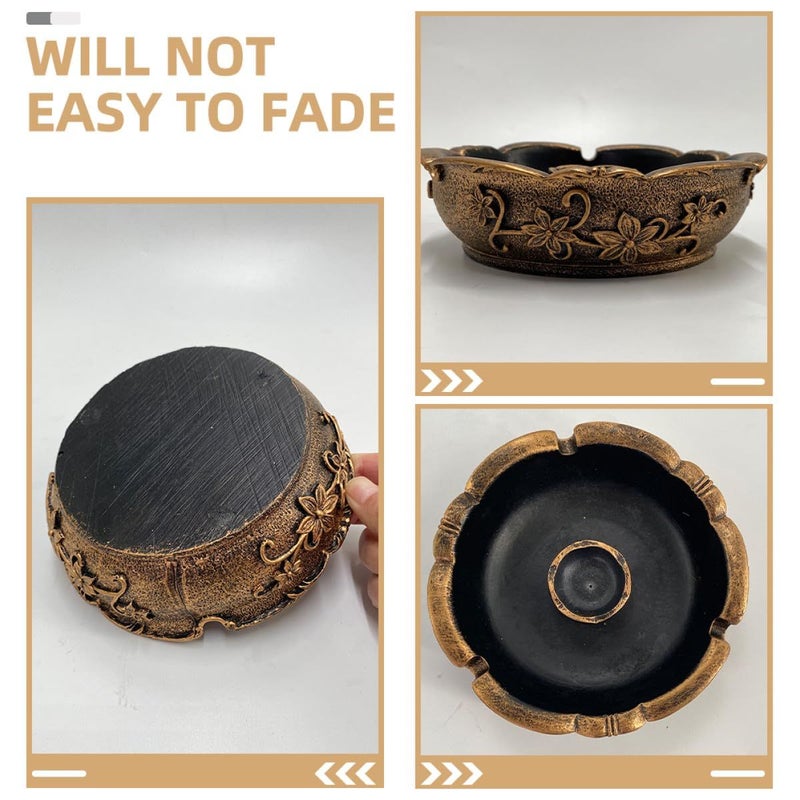 حامل عصا البخور الذهبي المستدير العتيق صينية مبخرة من الراتنج لعطر المنزل والتأمل - Image 4