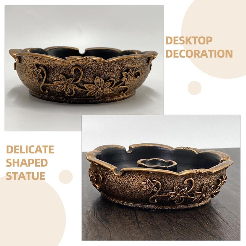 حامل عصا البخور الذهبي المستدير العتيق صينية مبخرة من الراتنج لعطر المنزل والتأمل - Image 5