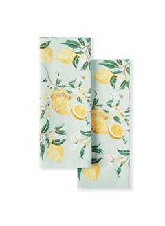 Martha stewart Dual Purpose Kitchen Towel 2Pack Set Lemon Whimsy 16"X28"  - Image 1