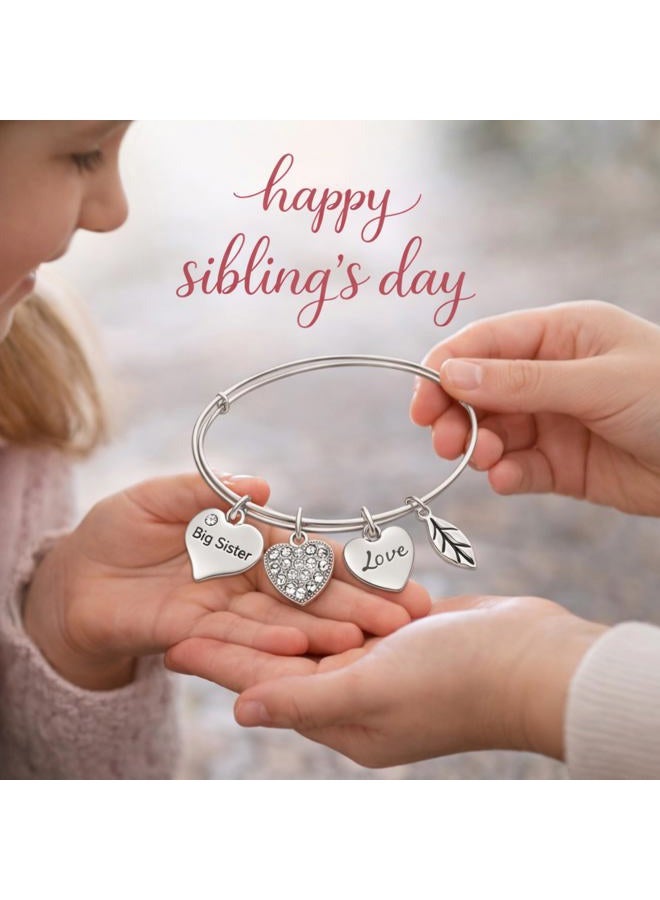 Infinity Collection Big Sister Bangle Bracelet for Women- Sister Jewelry- Big Sister Charm Bangle Bracelet, Big Sister Gifts for Women - Image 5