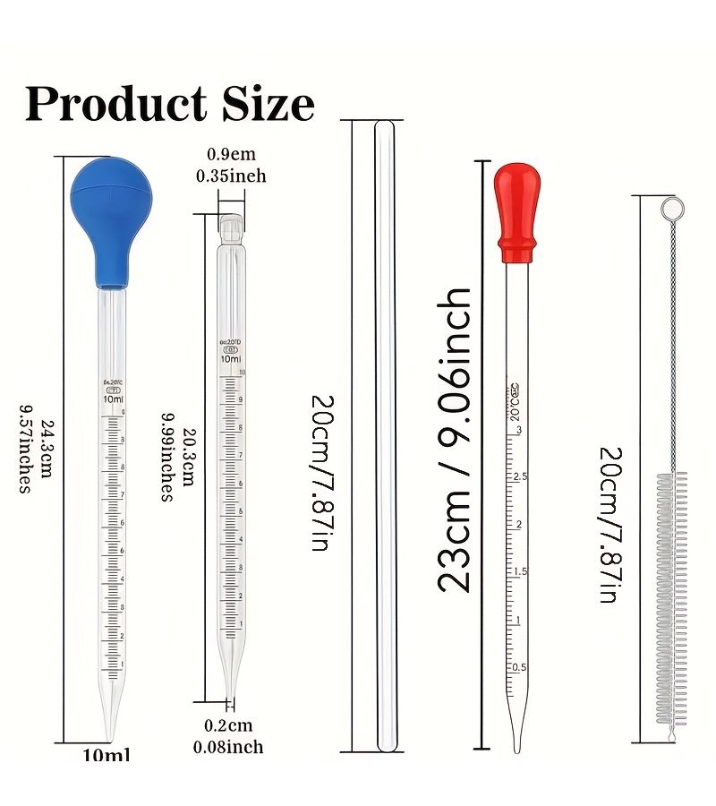 0.1oz Glass Dropper Set with Pipette Brush and Glass Stirring Rod - Image 4