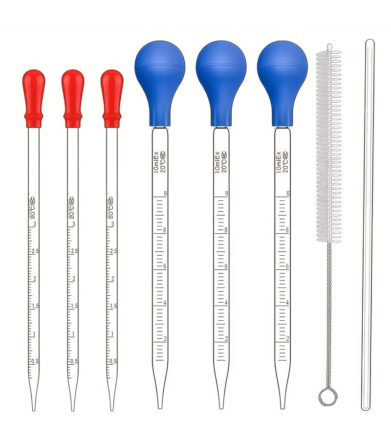 0.1oz Glass Dropper Set with Pipette Brush and Glass Stirring Rod - Image 2