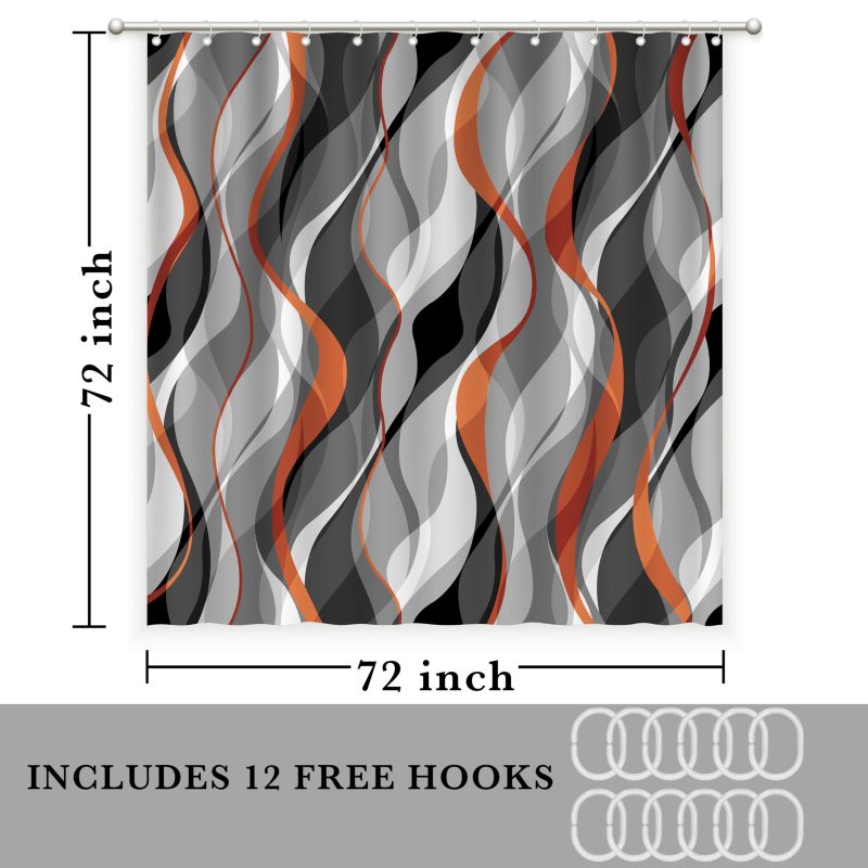 Shower Curtain 180*180cm Waterproof Fabric - Semi-Sheer Privacy Modern Shower Curtain for Home Hotel Bathroom Decor - Image 5